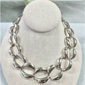 Vintage Chucky Sliver Tone Link Chain Necklace